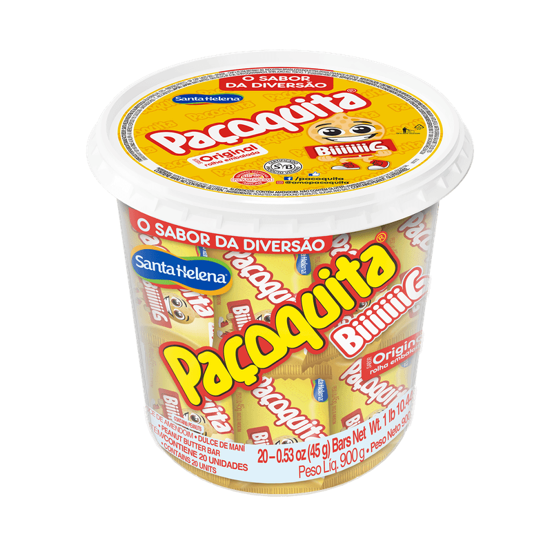 Paçoquita Big Rolha Embalada Pote De 900G Com 20 Unidades